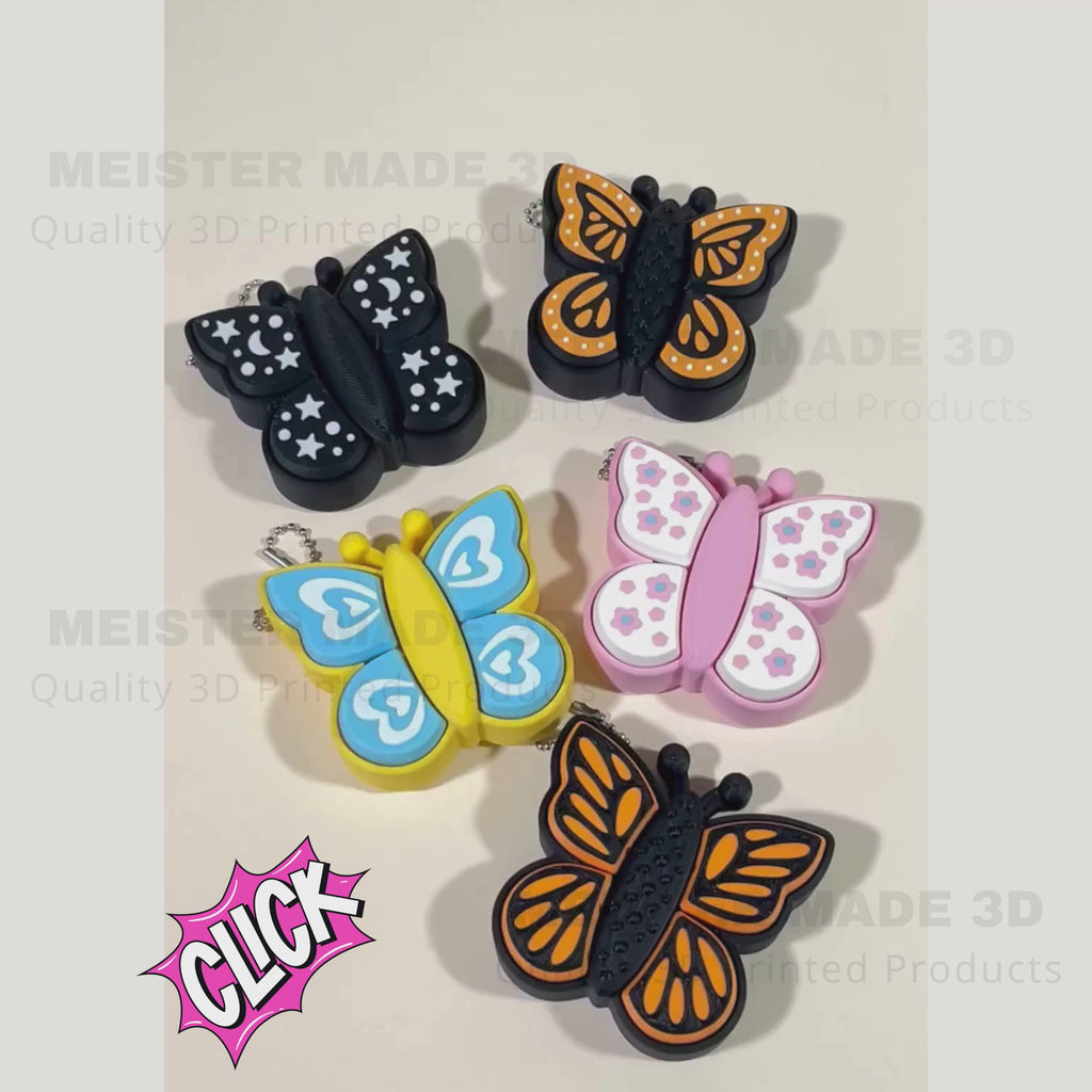 Butterfly Fidget Clicker Keychain - Large