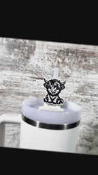 Highland Cow Stanley Tumbler Straw Buddy/Straw Topper available in multiple colors