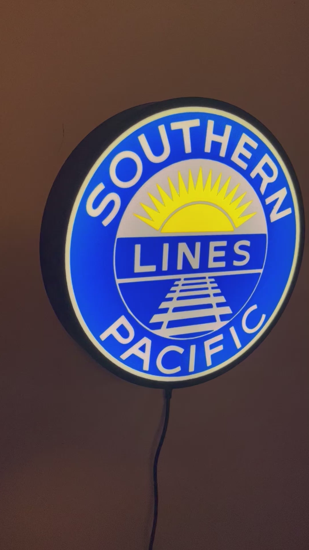 Southern, Pacific, Light up sign, Railroad sign, train gift, LED signs, illuminated sign, train enthusiast, gift for railroad lover