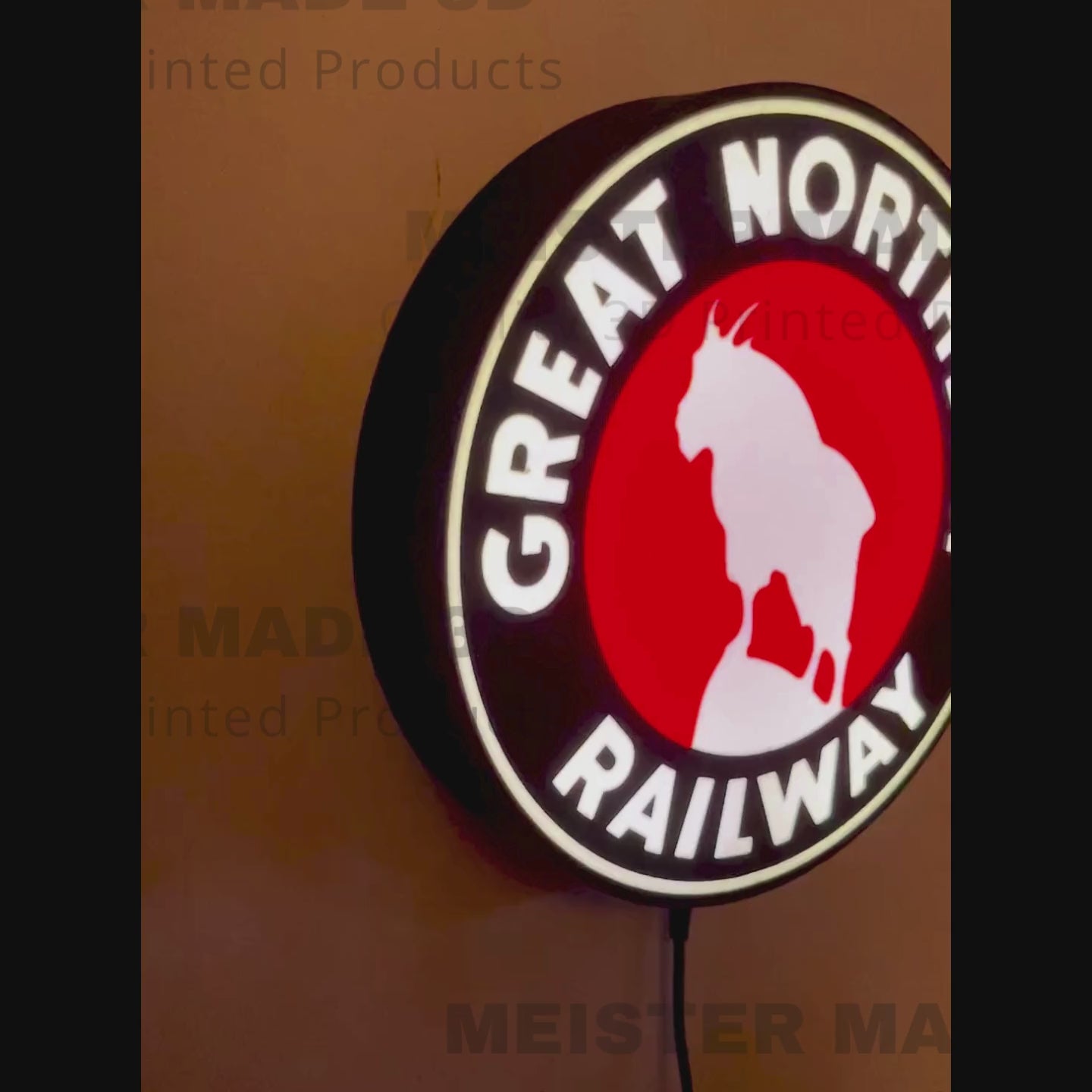 Great Northern light up sign, Railroad decor, railroad gifts, train sign, train enthusiast, train collector, railroad sign, illuminated sign