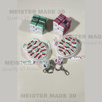Little Debbie Christmas Tree Cake Inspired Turtle Fidget Clicker Keychain